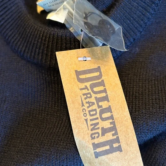 NWT $119 Duluth Trading Men's Torpedoman's Wool Crew Sweater Navy Blue Sz Medium